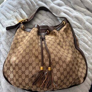 vintage GUCCI GG Monogram Hobo bag w gold hardware